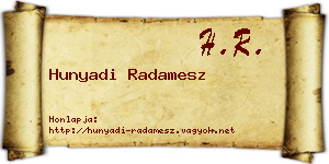 Hunyadi Radamesz névjegykártya